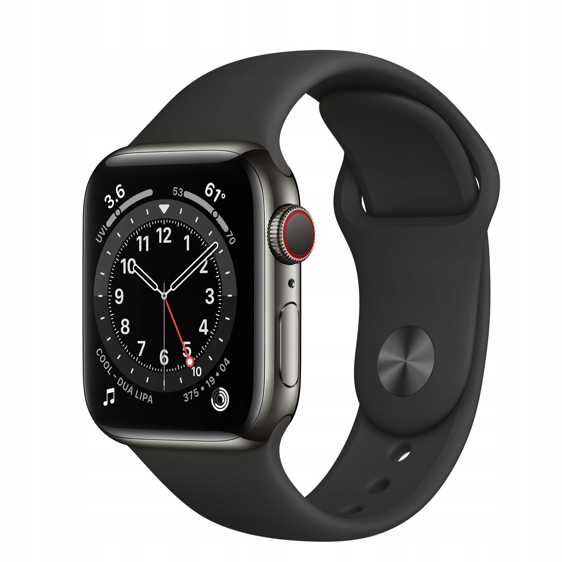 Apple Watch 6 S6 A2292 44MM GPS Space Grey Materiał paska guma