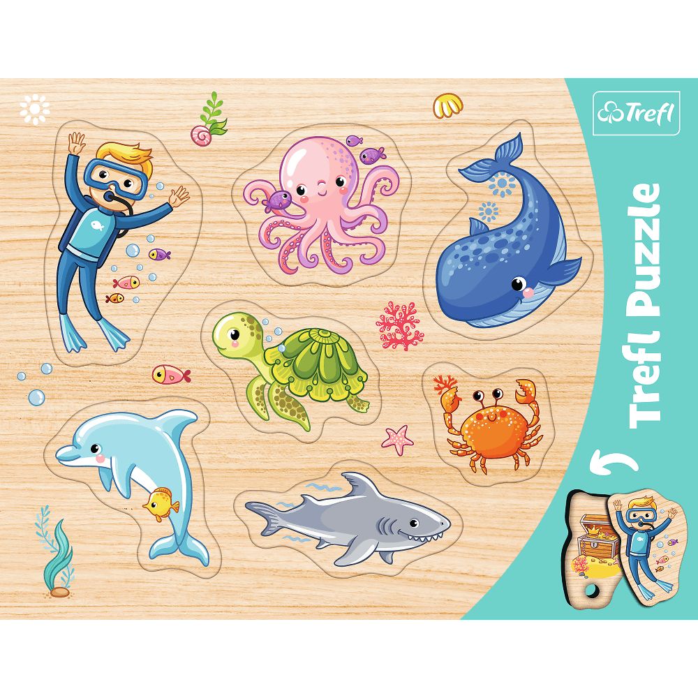 

Podwodny Świat Drewniana Układanka Puzzle 7 elemen