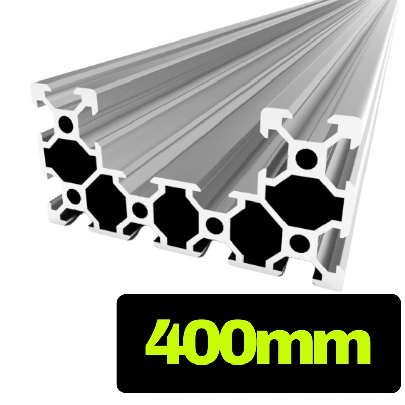 Profil aluminiowy C-beam V-slot srebrny o długości 40 cm