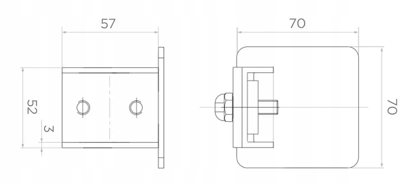 ZATYCZKA ZAKOŃCZENIE DO BRAM SZYNY PROFIL 80 x 80 KD Kod producenta WZ.RN.82