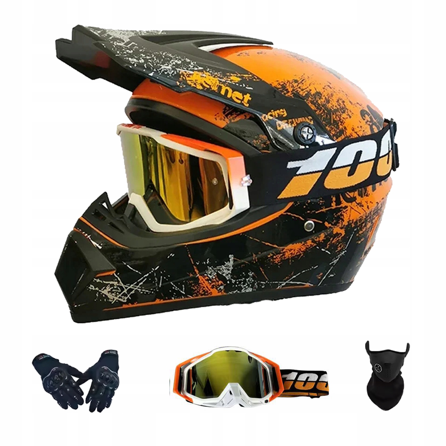 Helma Na Elektrickou Koloběžku Cross Enduro Quad Bmx Helma Brýle Rukavice L