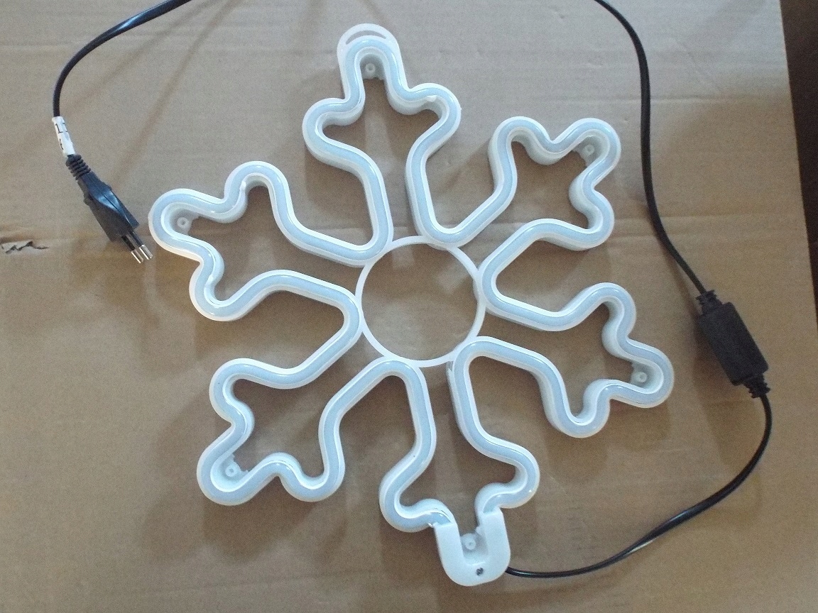 ŚNIEŻYNKA O ŚREDNICY 30 cm PŁATEK GWIAZDA OZDOBA KOLOROWA NEON LED STAŁY Rodzaj iluminacji śnieżynka