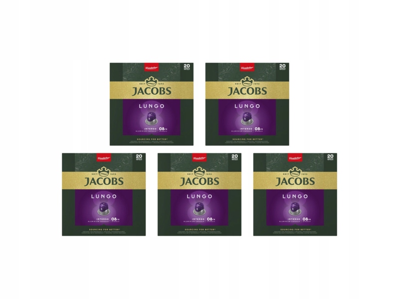 Kapsułki Jacobs Lungo 8 Intenso do ekspresu Nespresso 5 x 20 szt.