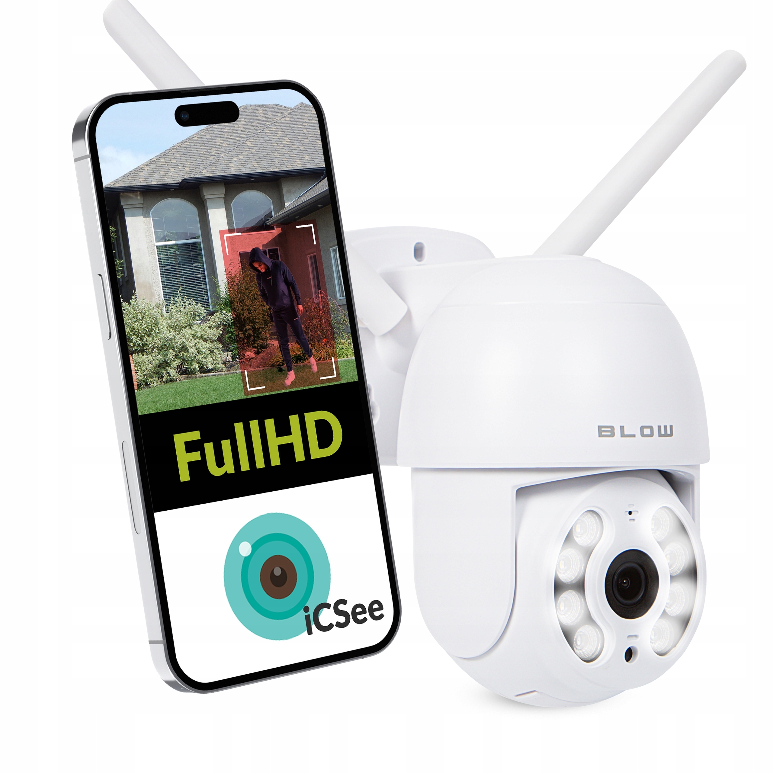 Venkovní Otočná Kamera Blow Wifi Ip FullHD 2MP Audio IP66 Icsee Smart