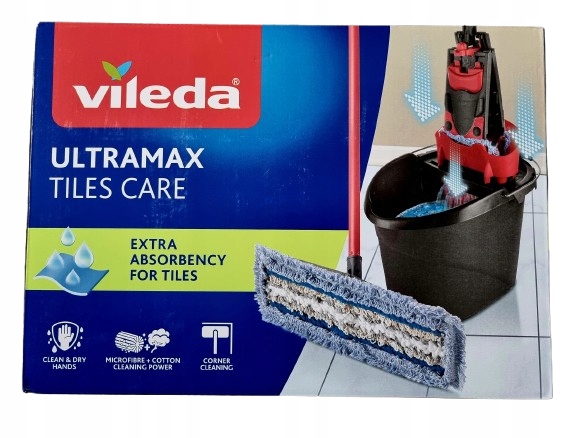 Mop Vileda Ultramax Microfibre&cotton Mop Płaski Wiadro