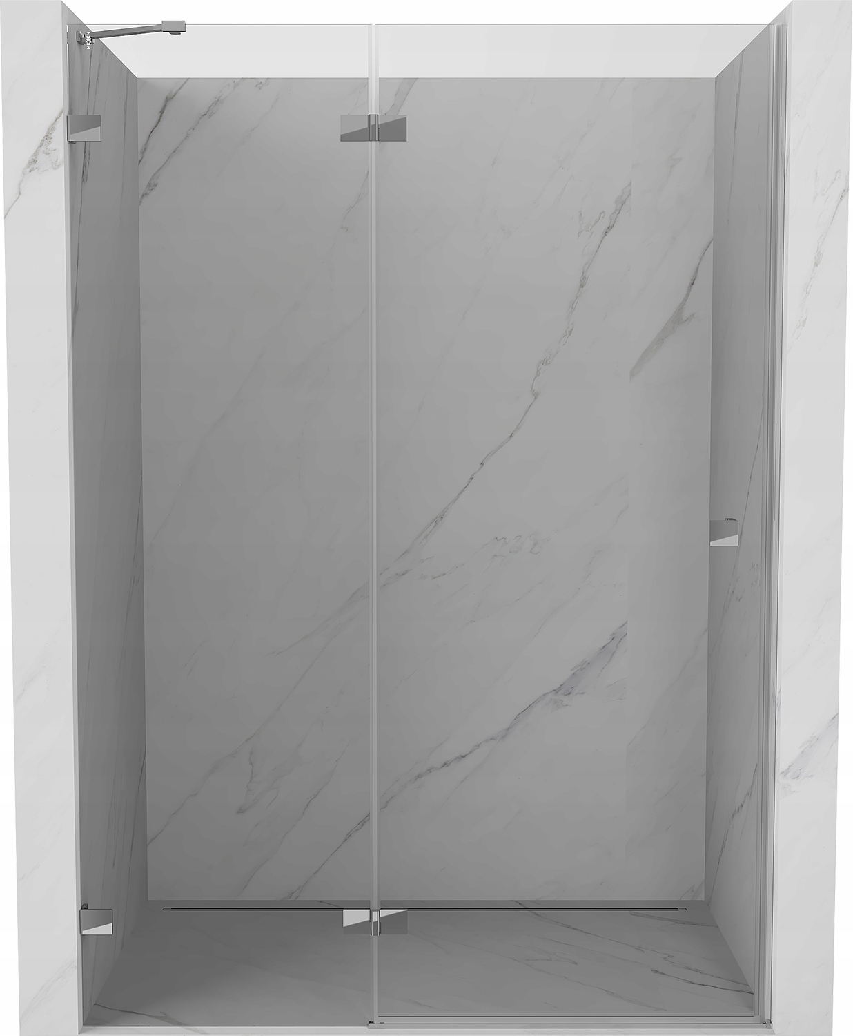Mexen Lunar Levé Otočné Sprchové Dveře 140cm, Transparentní, Chrom