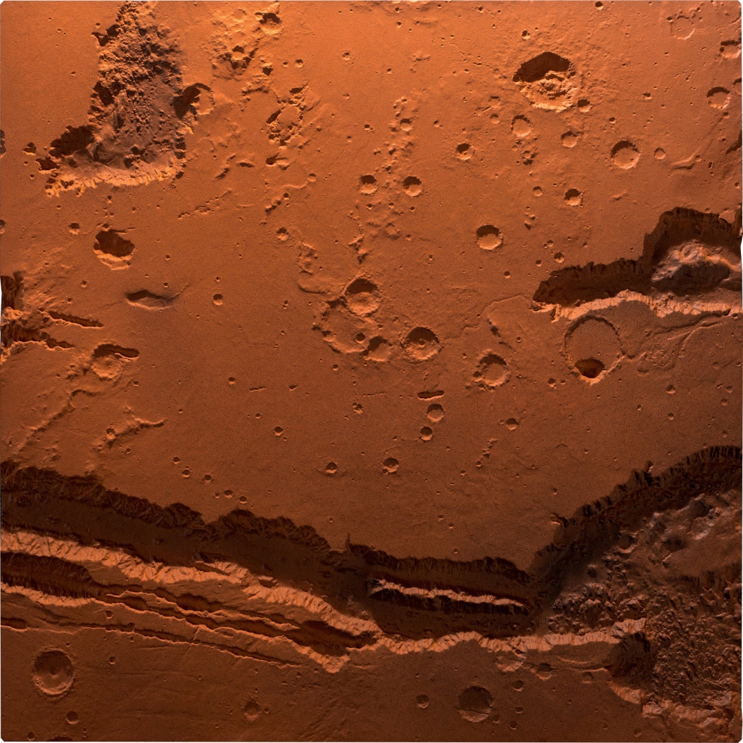 Spacecrafting Valles Marineris Pravý panel 30cm x 30cm Odliatok Mars