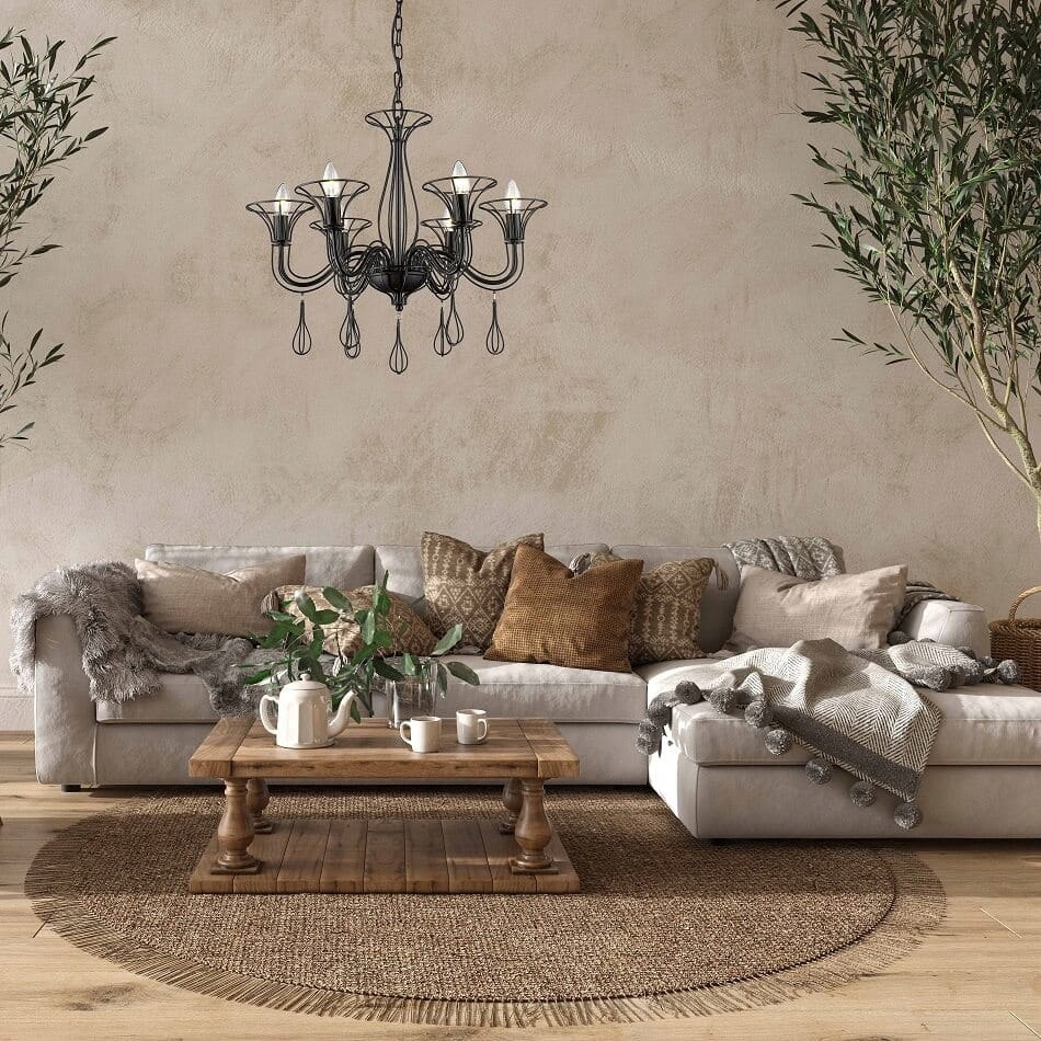 ŻYRANDOL LAMPA WISZĄCA GLAMOUR Tarragona 6 Zasilanie sieciowe