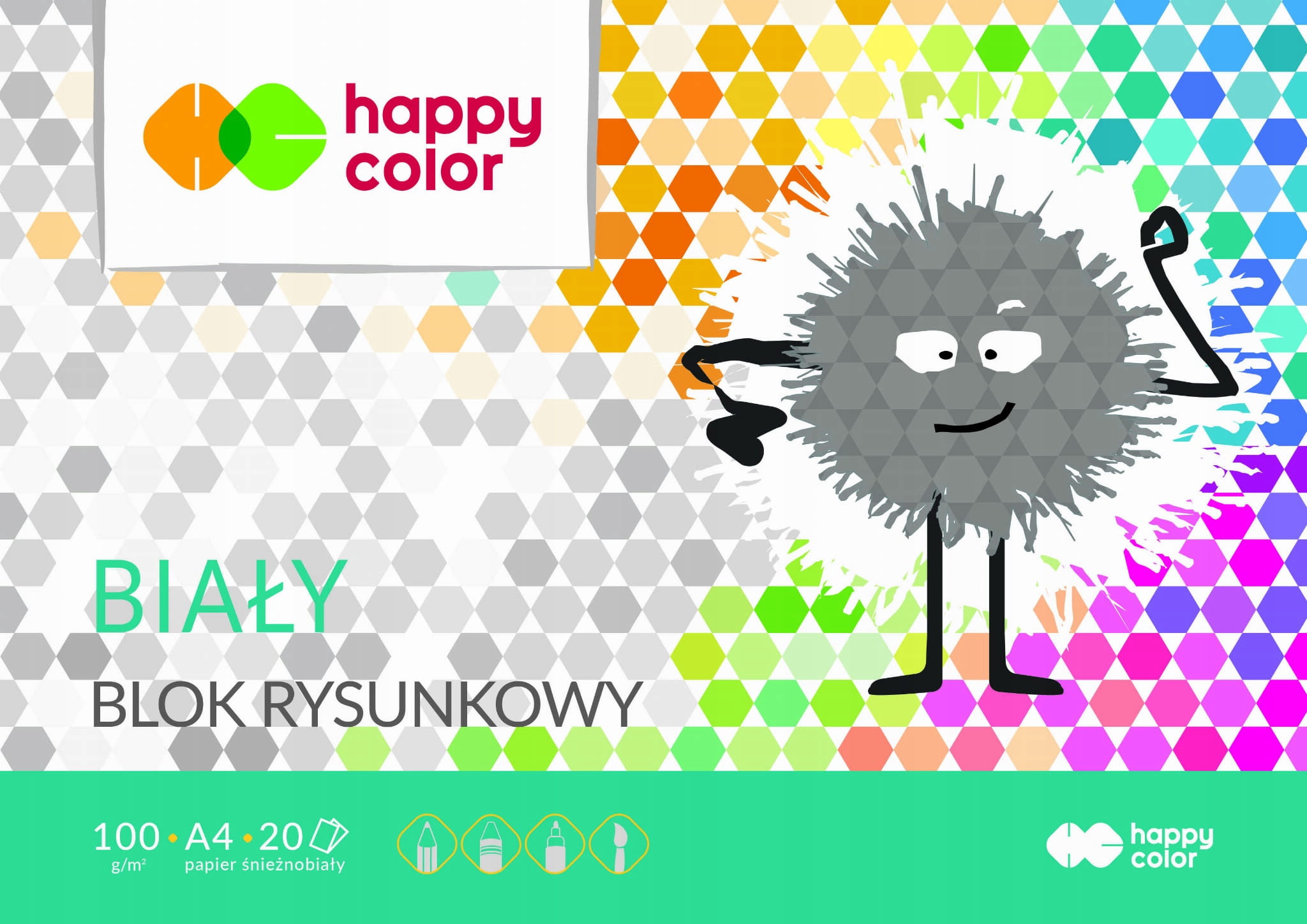 

Blok rysunkowy biały A4/100g Happy Color 20 ark.