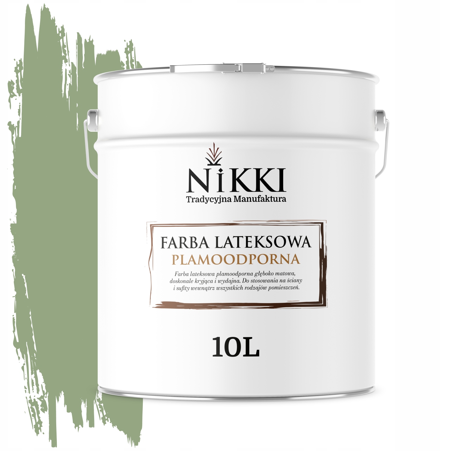 Latexová Farba Odolná Voči Škvrnám Olivová Farba Tmavá H2036 10L Hlboká Matná