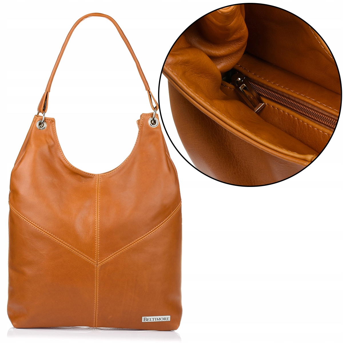 Dámská kožená taška velká A4 přes rameno přírodní kůže Beltimore