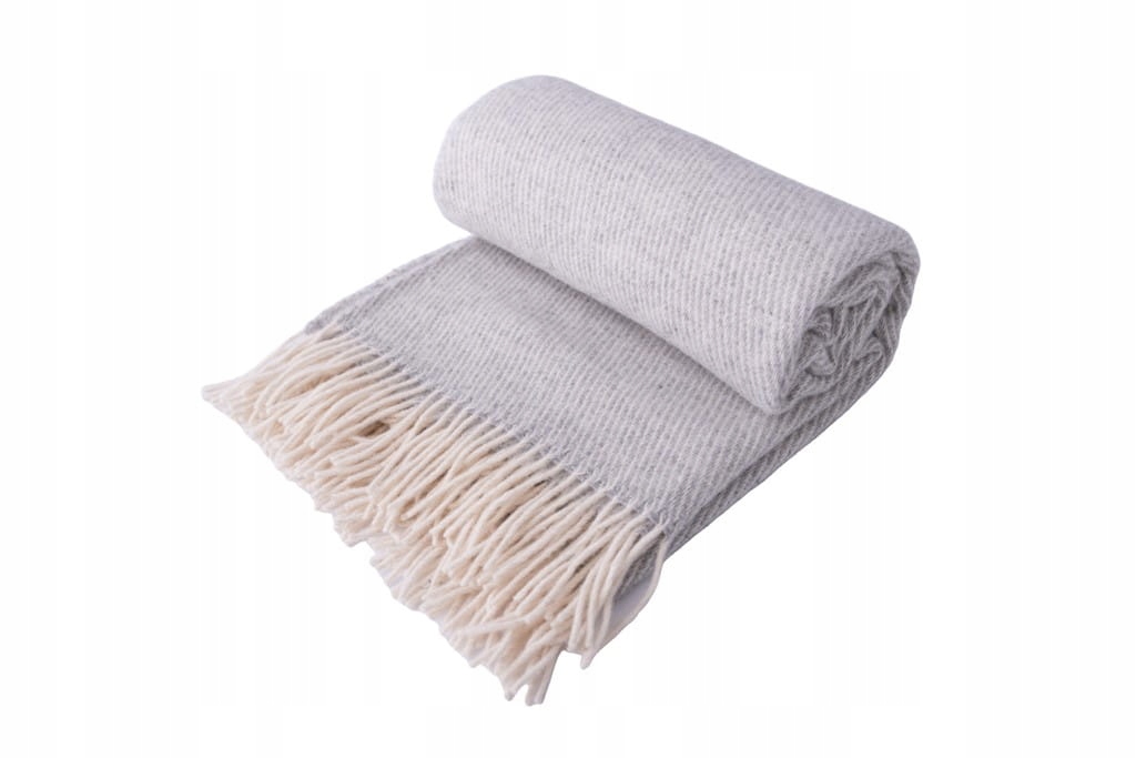 Maori Vlněná deka s třásněmi 140x200 popelavá