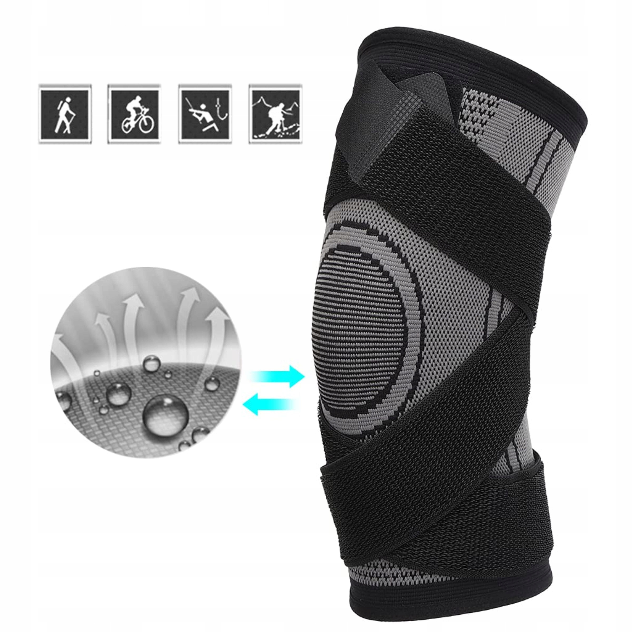 OPASKA ELASTYCZNA ORTEZA STABILIZATOR STAWU KOLANOWEGO KOLANA - ROZMIAR L Marka bez marki