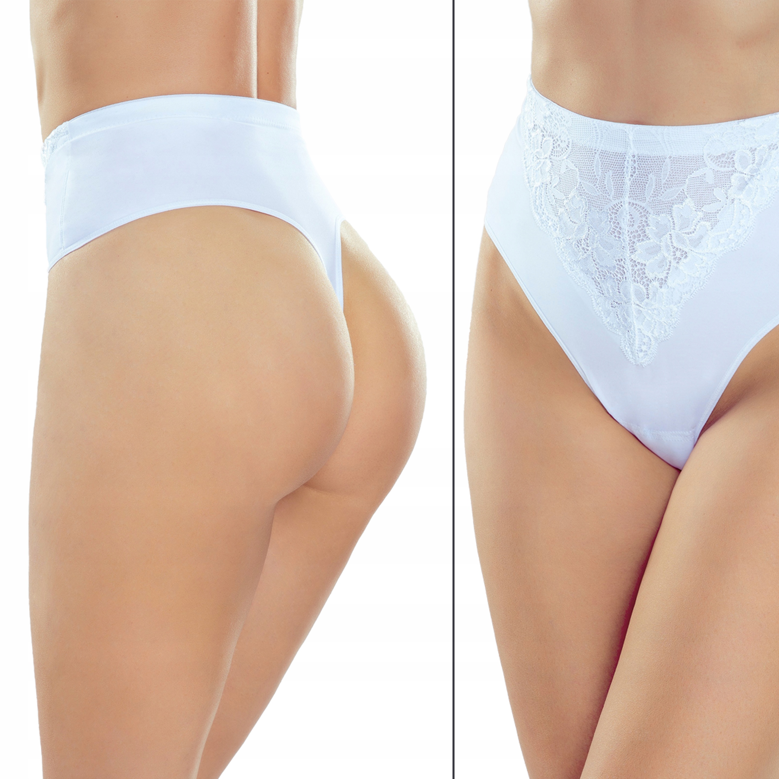 

Eldar Vena Stringi z wysokim stanem Białe XL