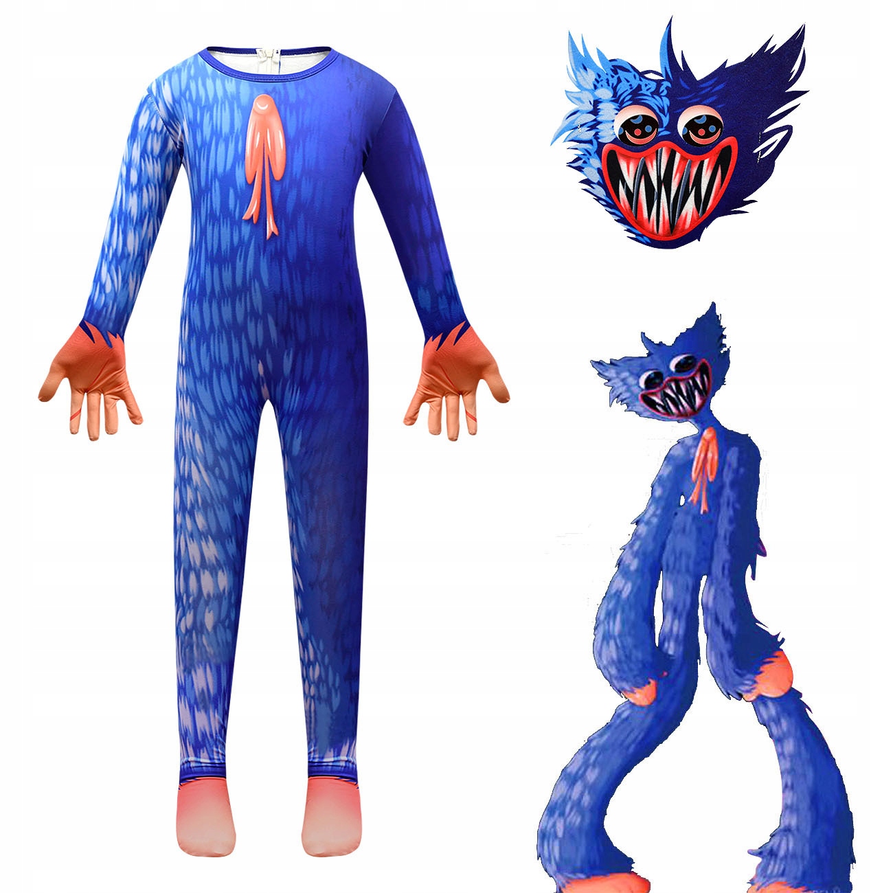 Poppy Playtime Huggy Wuggy Cosplay Outfit and Mask