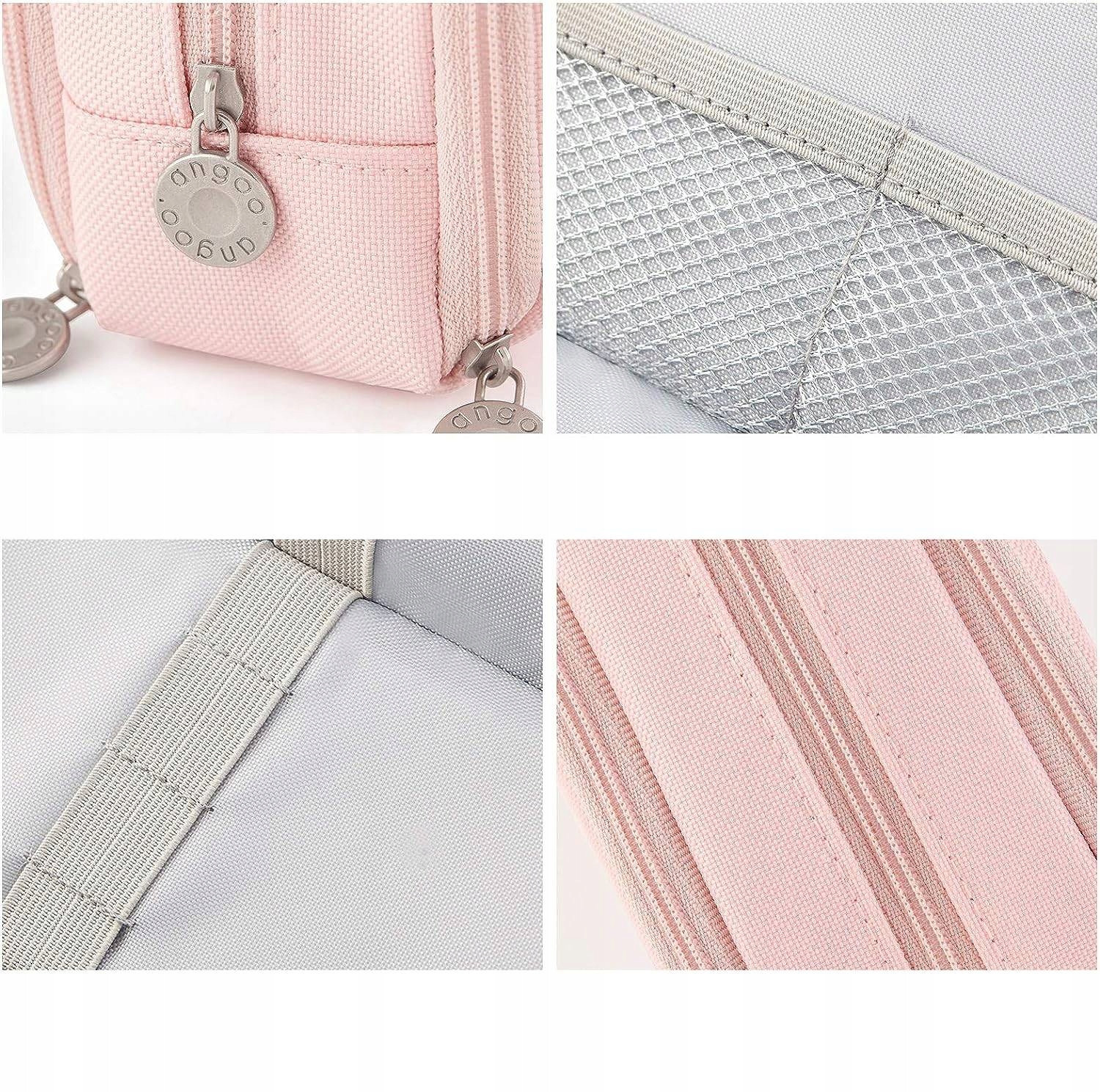 Duży Piórnik Szkolny Saszetka Trzykomorowy na Zamek Piórnik do Szkoły Kolor Odcienie różu