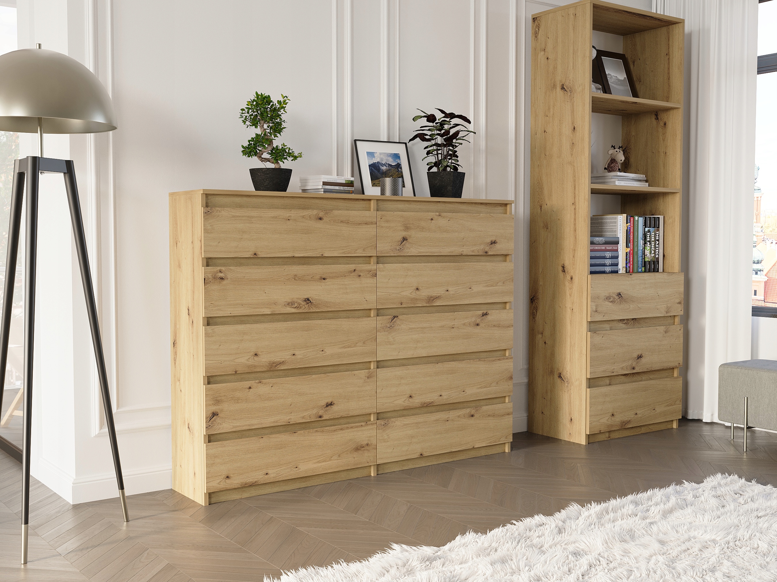 Nowoczesna KOMODA 160 SZAFKA 10 SZUFLAD R-160-S10 ARTISAN