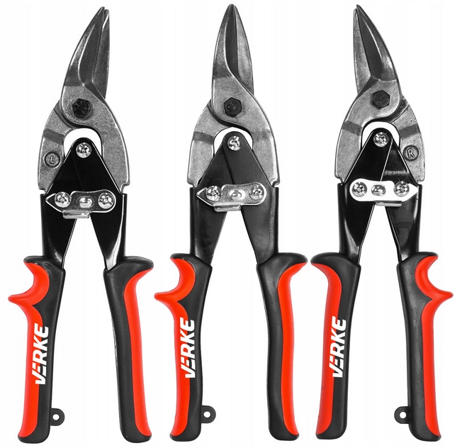 NOŻYCE CIĘCIA BLACHY 10'' LEWE PROSTE PRAWE ZESTAW Marka Verke