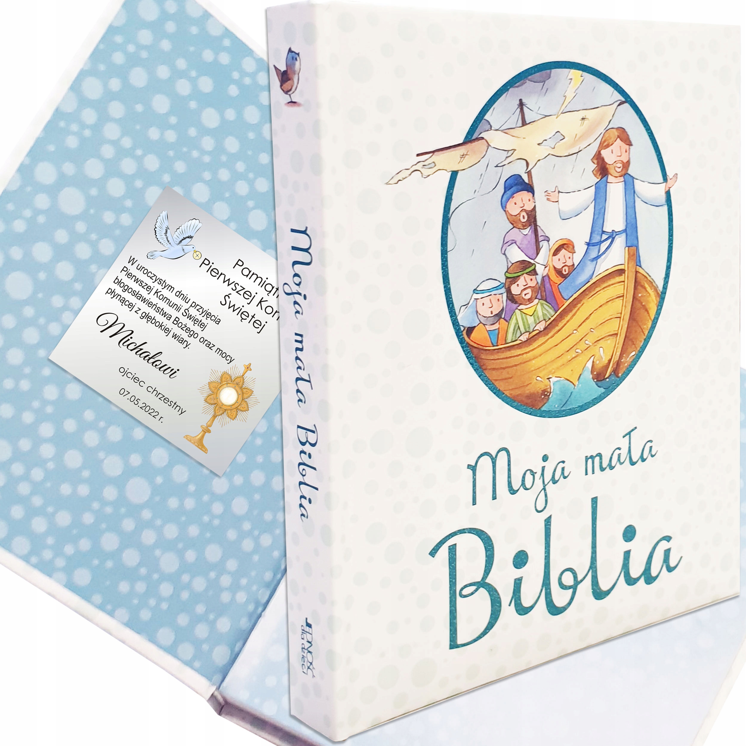 BIBLIA DLA DZIECI NA CHRZEST KOMUNIĘ PREZENT NAPIS