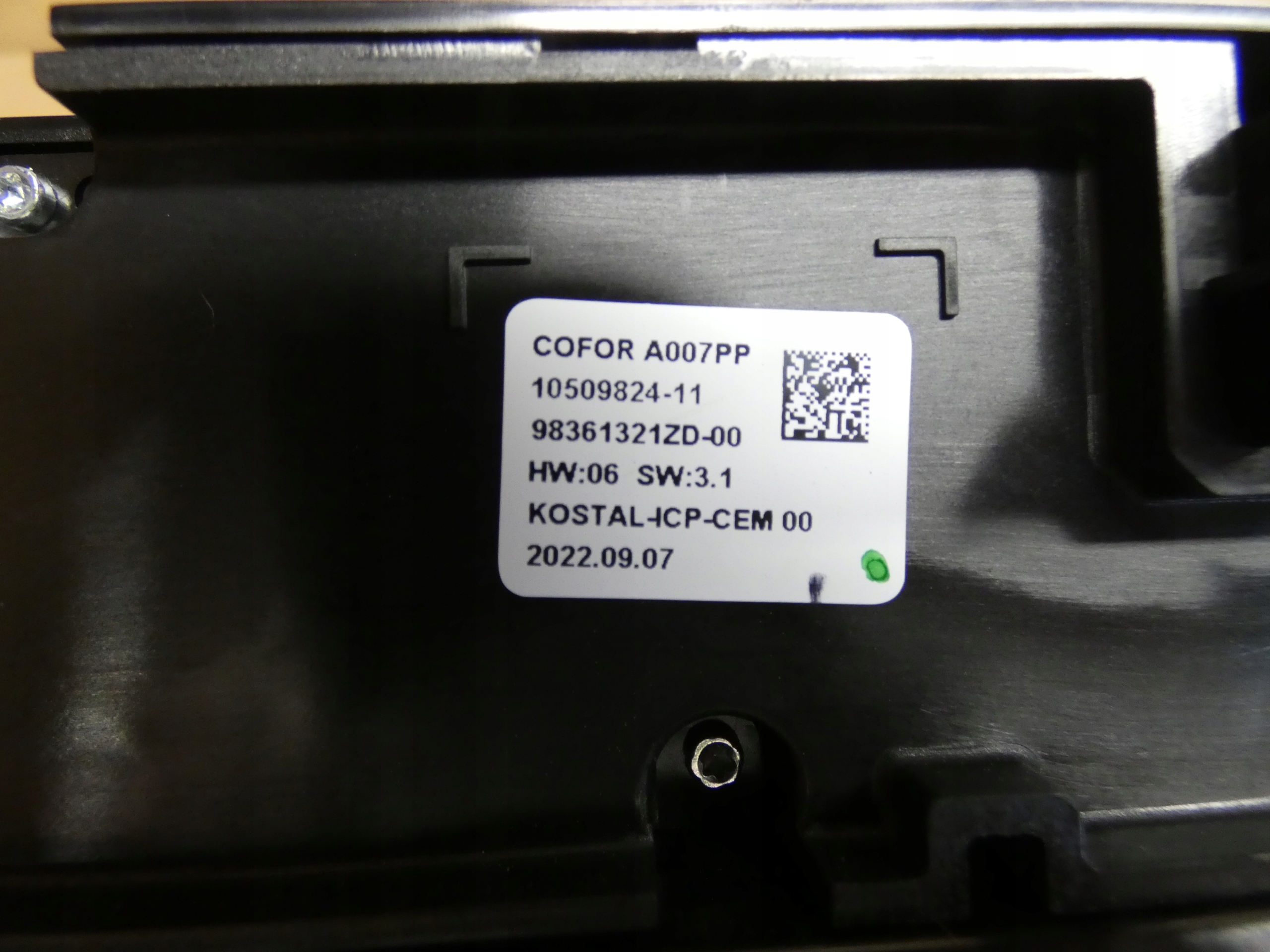 vezérlö panel a klímának CITROEN C5 X 98361321ZD 21