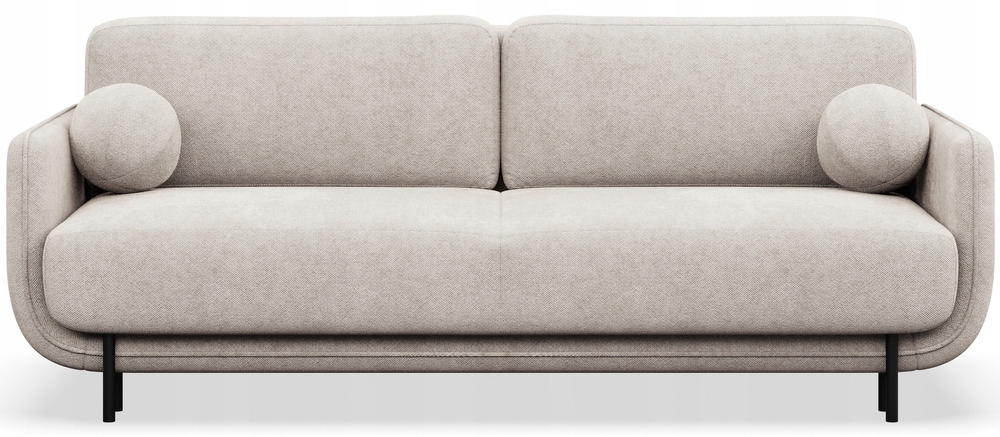 Rozkládací třímístná pohovka Ovals světle béžová s výpletem