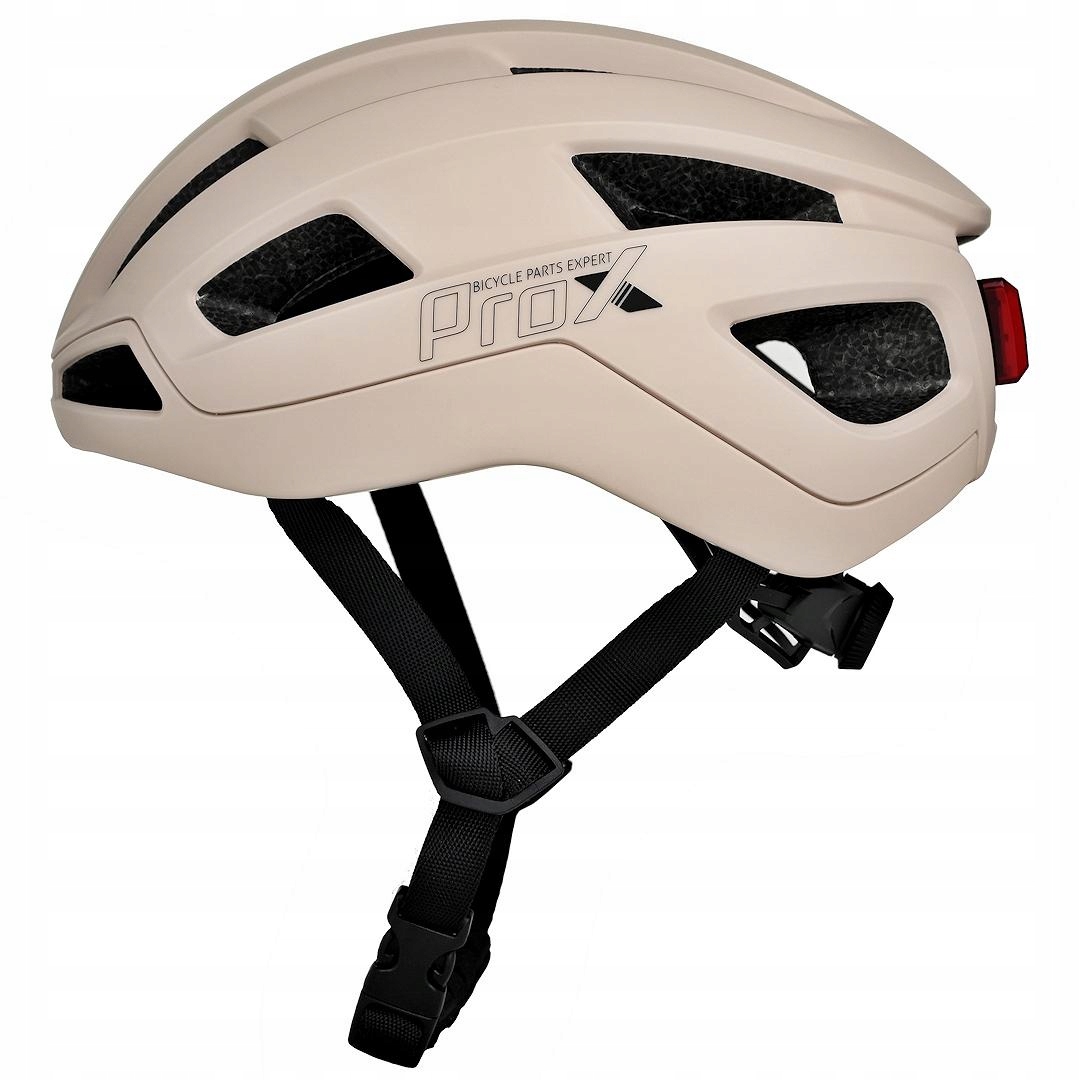 Kask Rowerowy Gravel Mtb Prox Magneto M/L (55-58cm) Jasny Beżowy Lampka