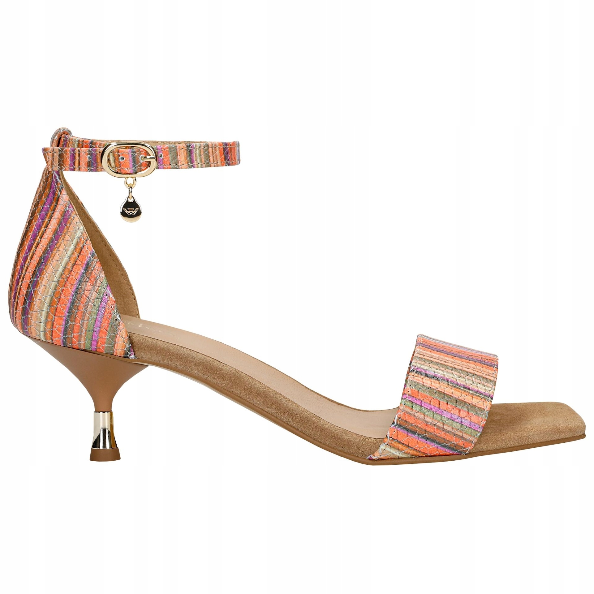 Barevné dámské sandály na nízkém podpatku vel.