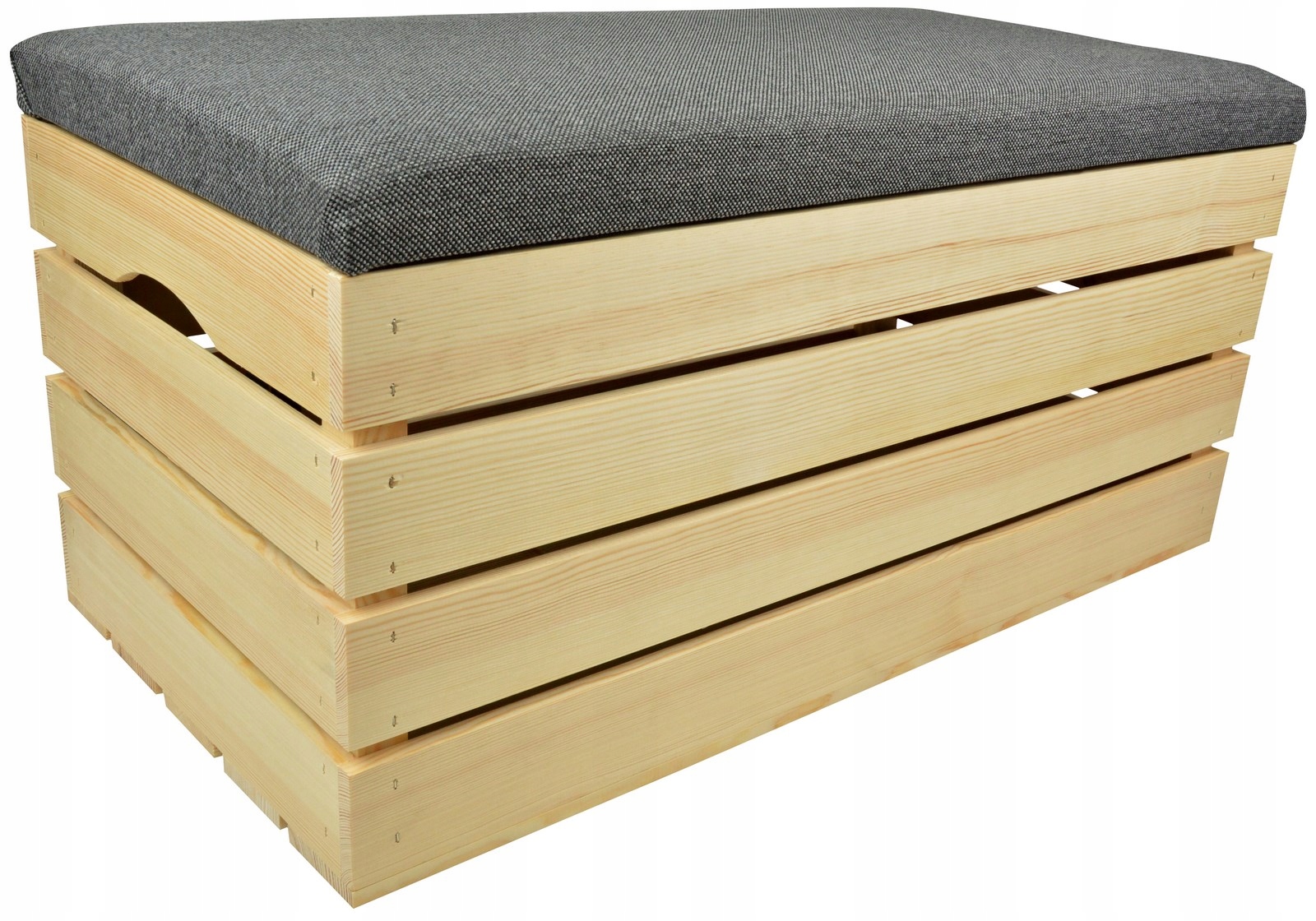 Velký Dřevěný Úložný Přihrádka Do Kufru Sedákem Z Taburet Borovice