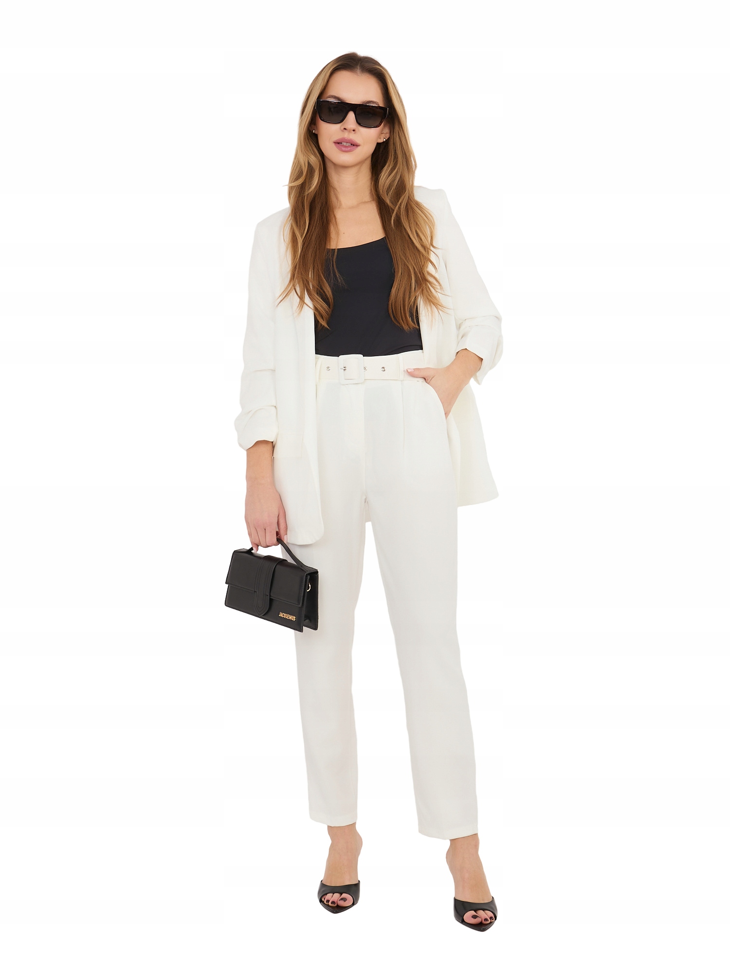 Garnitur Damski Dwuczęściowy Marynarka Spodnie Cygaretki 7/8