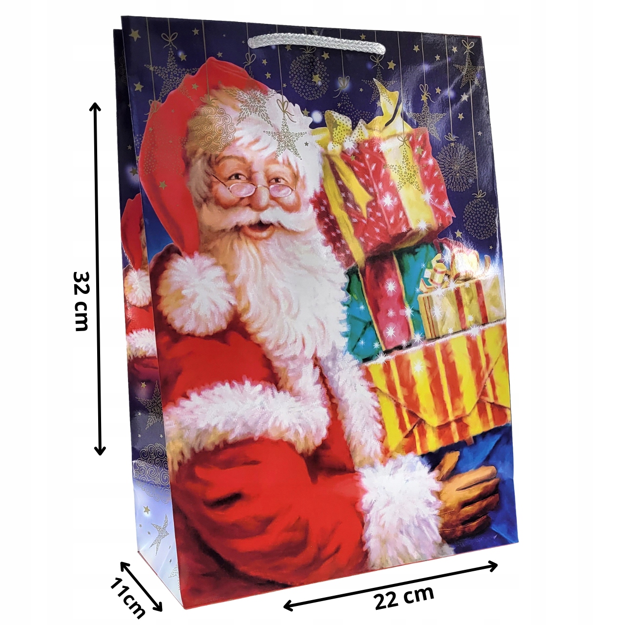 TOREBKI prezentowe ŚWIĄTECZNE laminowane a4 10szt MIKOŁAJ ŚWIĘTA 22x11x32cm EAN (GTIN) 5903890214326