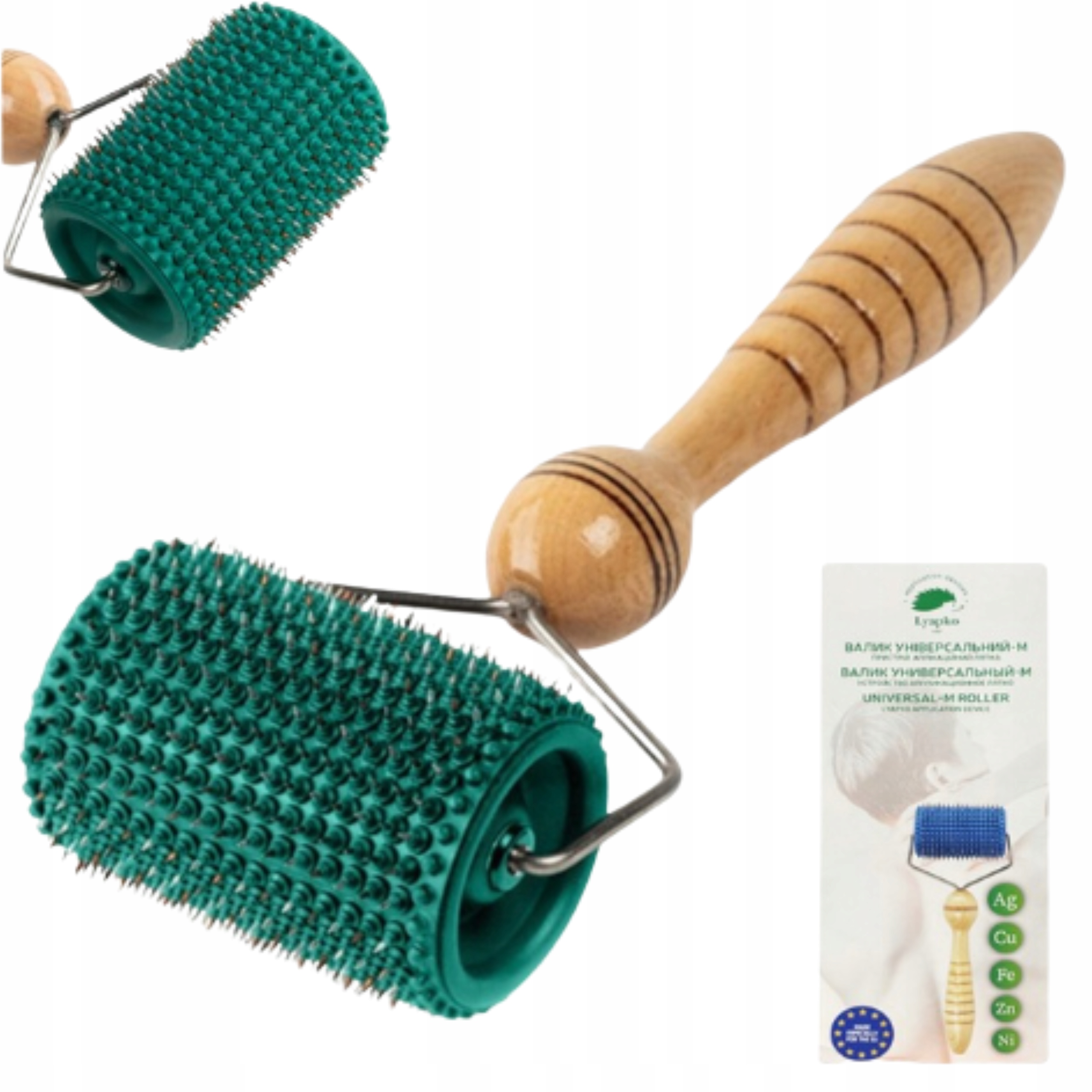 Wałek Do Masażu Uniwersalny 3,5MM Masażer Z Igłami Zielony Lyapko