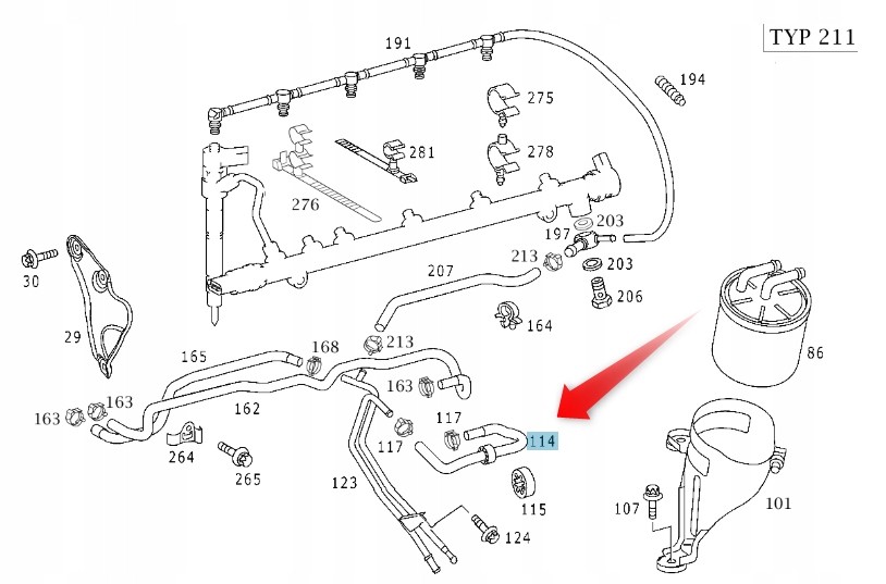 Hadice Palivová Mercedes OM646 647 A6460703381