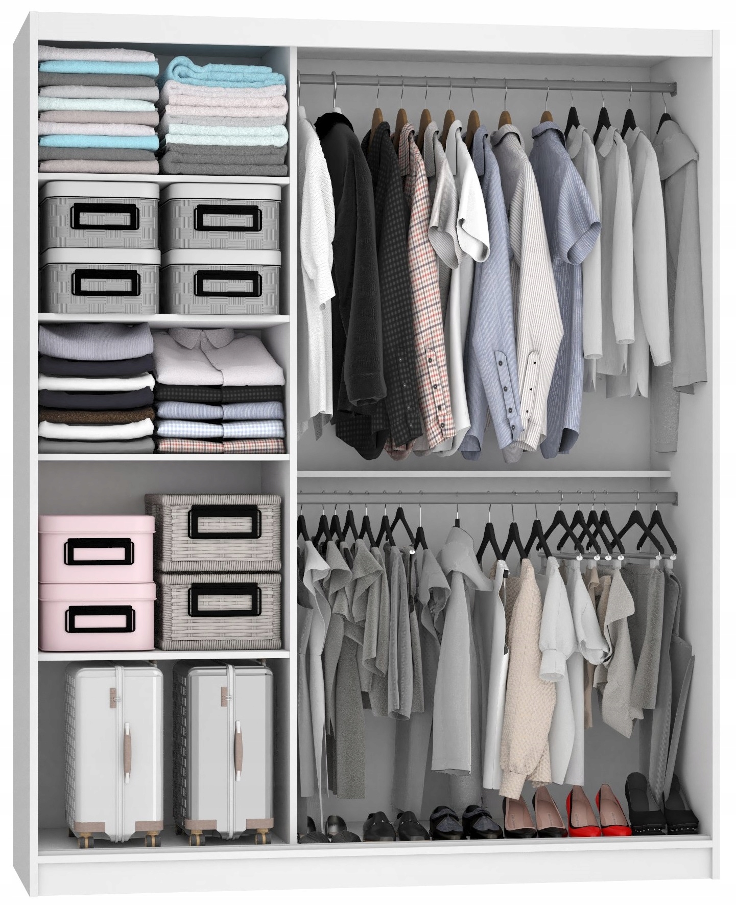 Szafa przesuwna Garderoba 158 cm Głębokość mebla 60 cm