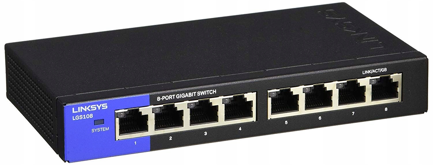 Switch niezarządzalny Linksys LGS108-EU 8 portów Gigabit Ethernet czarny