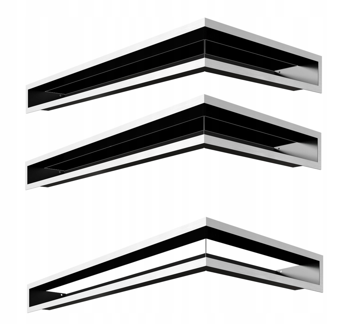 Krbová mřížka rohová Luft 80x40x9 pravý výbrus 3ks pro rohový krb