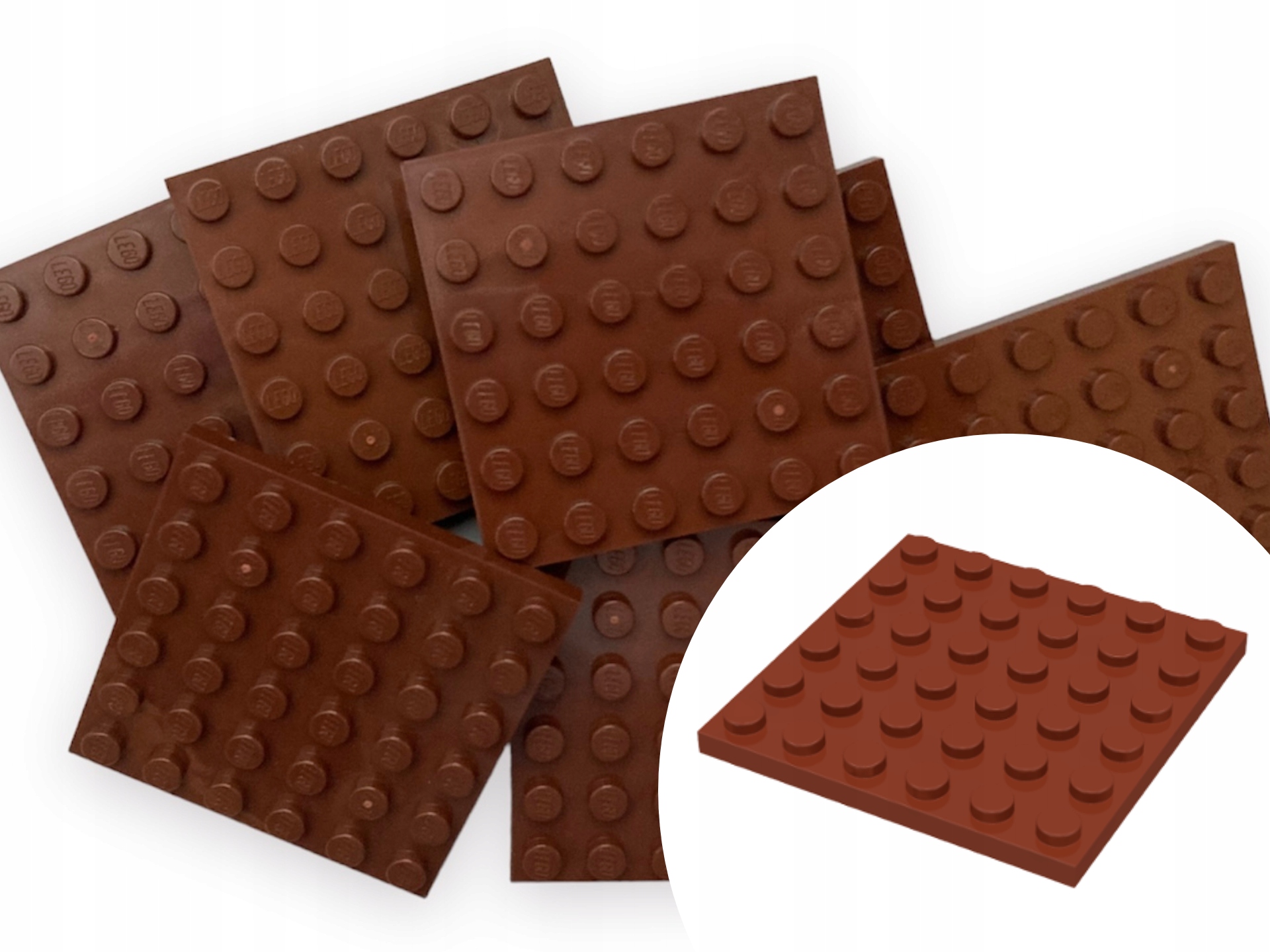 

Lego 3958 Plate Płytka 6x6 Reddish brown 4 szt