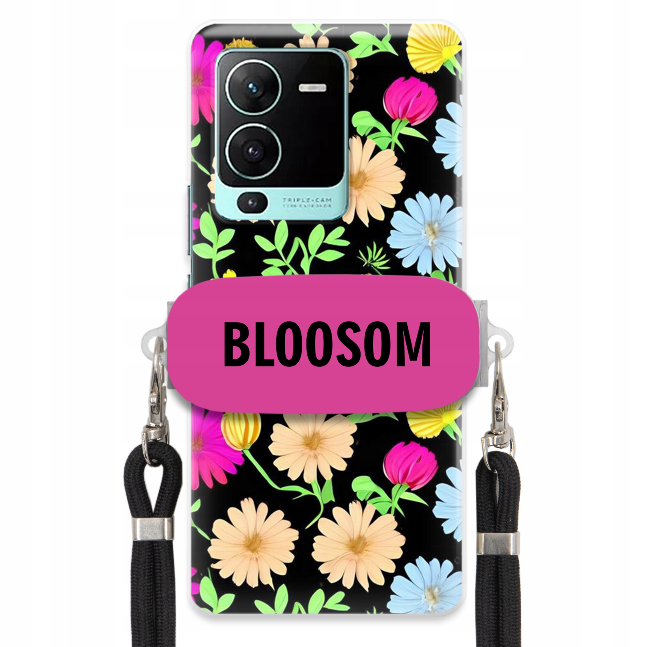 Puzdro Držiak Crossbody Pre Vivo S15 Pro Puzdro Case Kvety Bloosom Flower