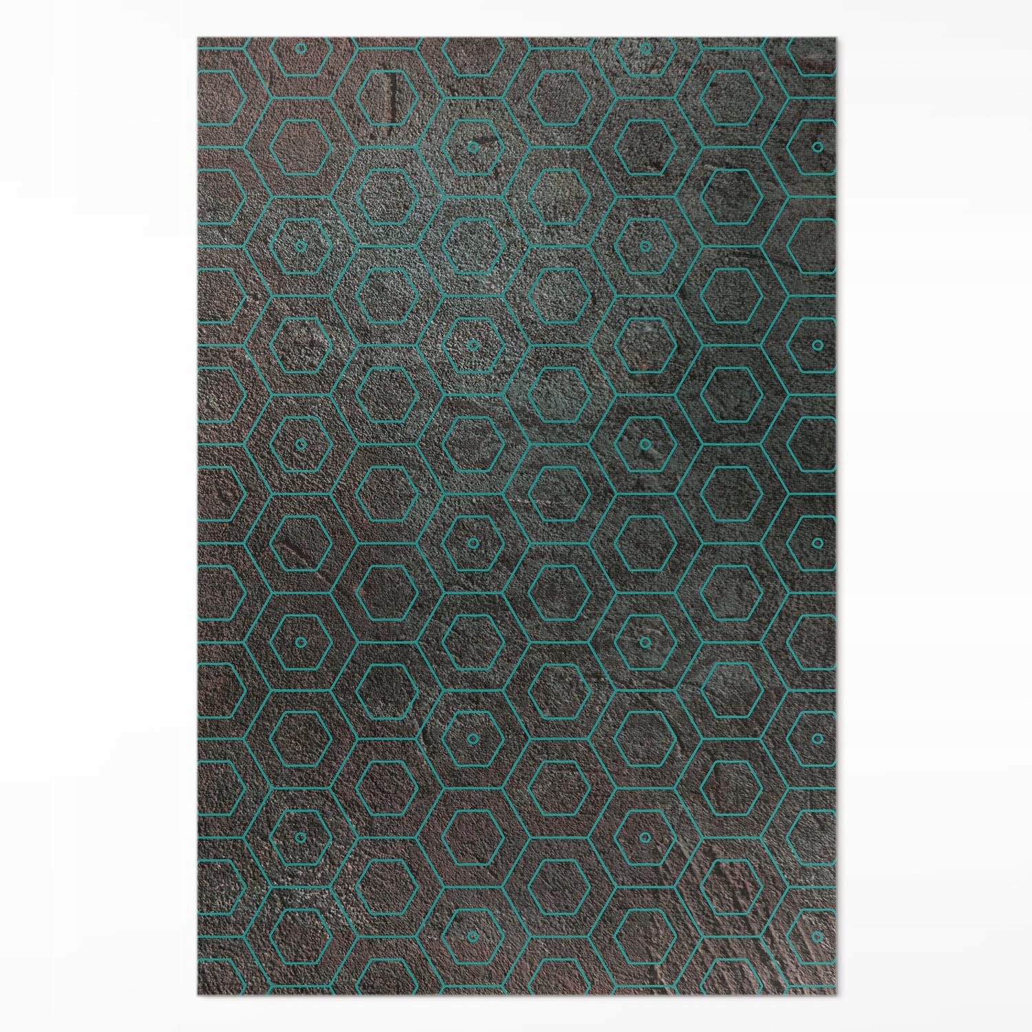 Vnitřní vinylová podložka do kuchyně Hexagony retro surový design 120 x 180 cm