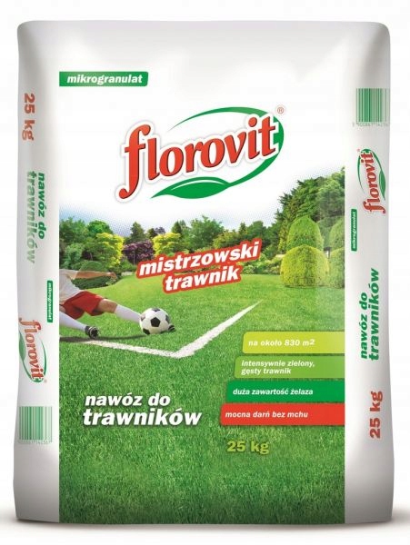 Nawóz z mchem mistrzowski trawnik Florovit 25 kg Forma granulat