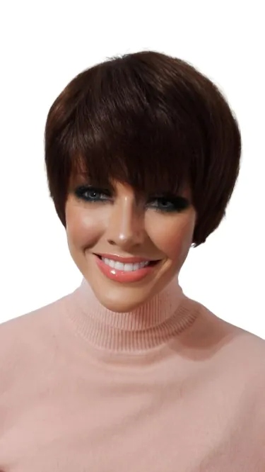 Krátká přírodní paruka s ofinou Calumbia Mee od Nessaja tmavě hnědá