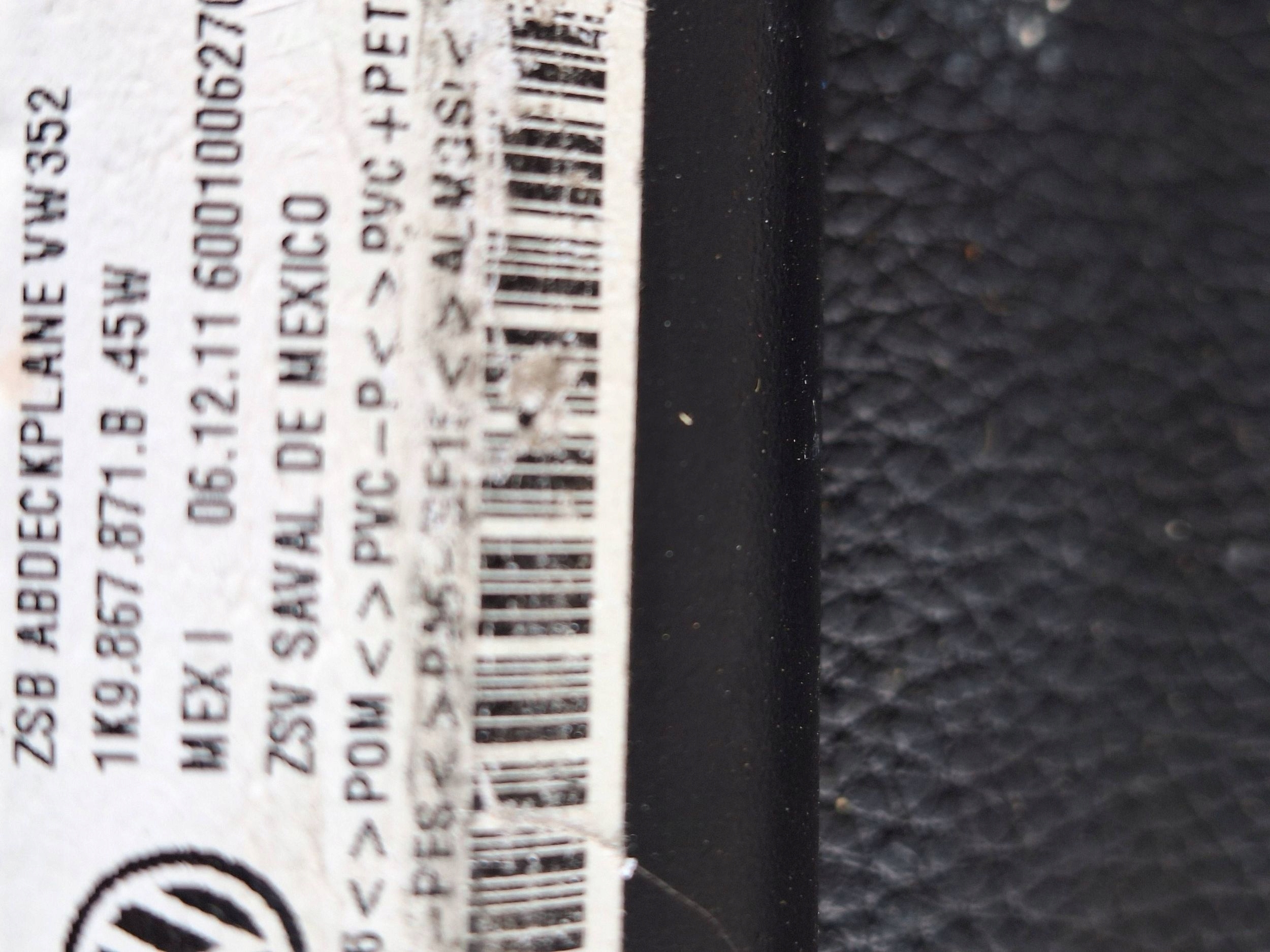 VOLKSWAGEN GOLF VI 08-13 KOMBI blinds boot 1K9867871B