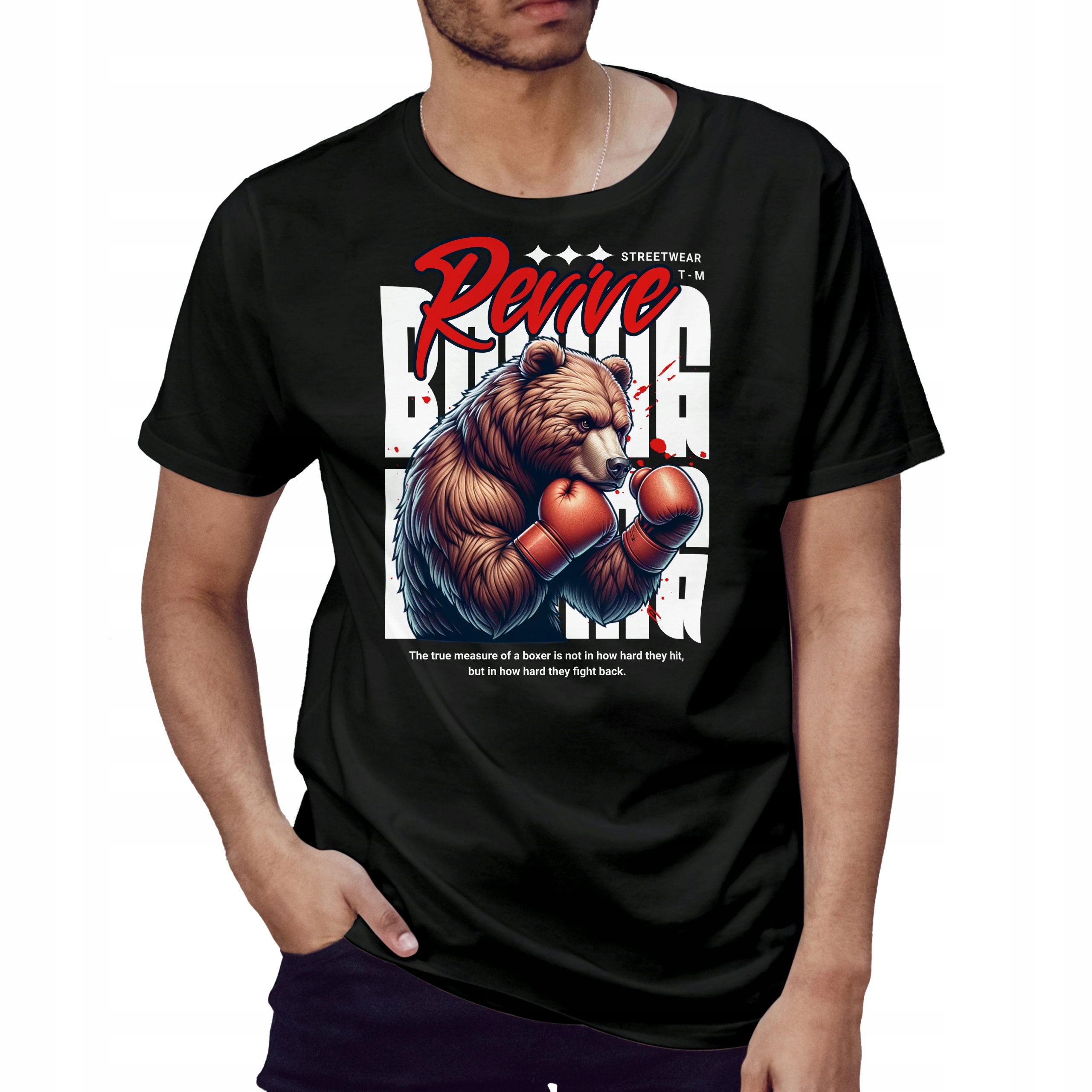 Mikina s potiskem Revive Boxing Bear