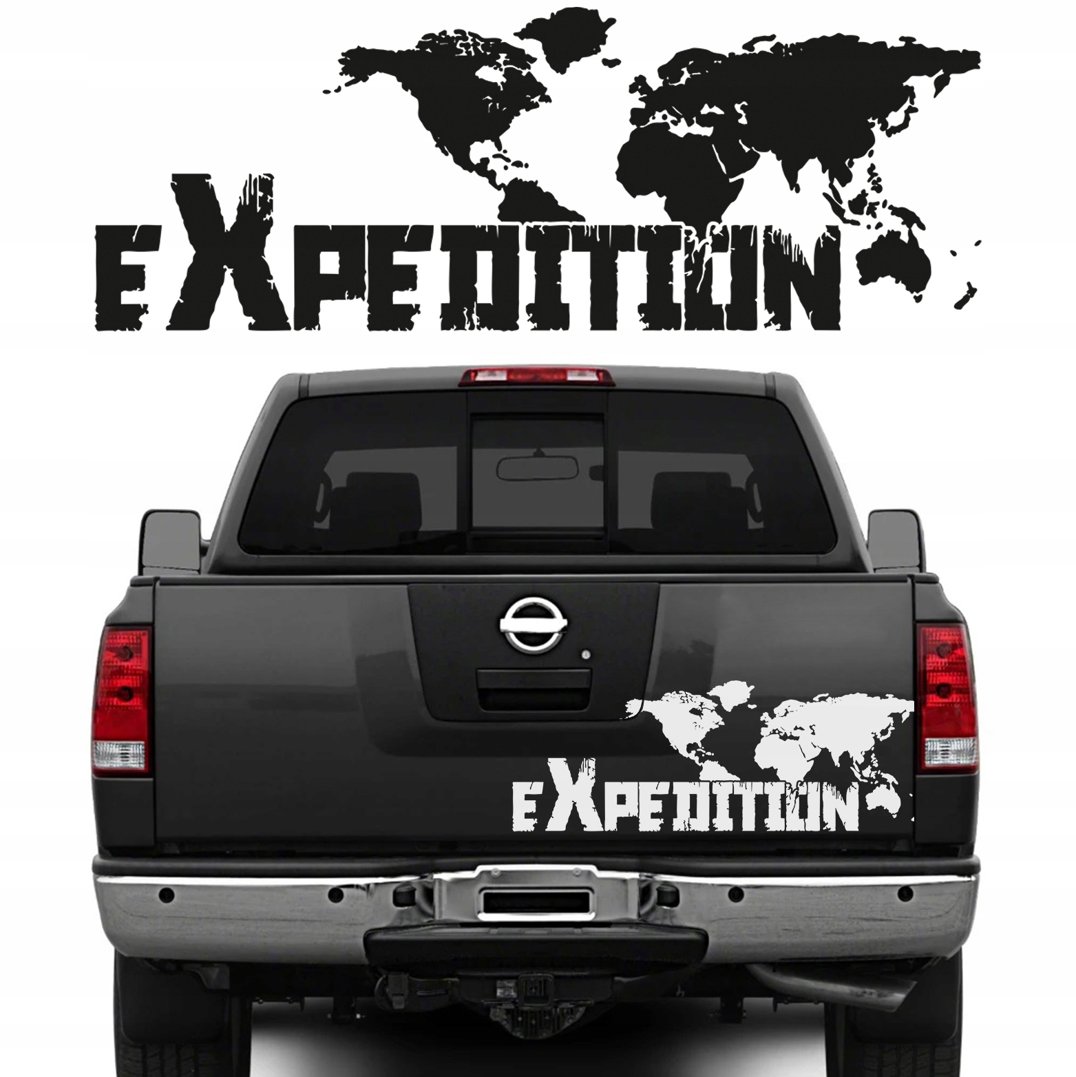 2x Nálepka Offroad Expedition Mapa Jeep 170x60
