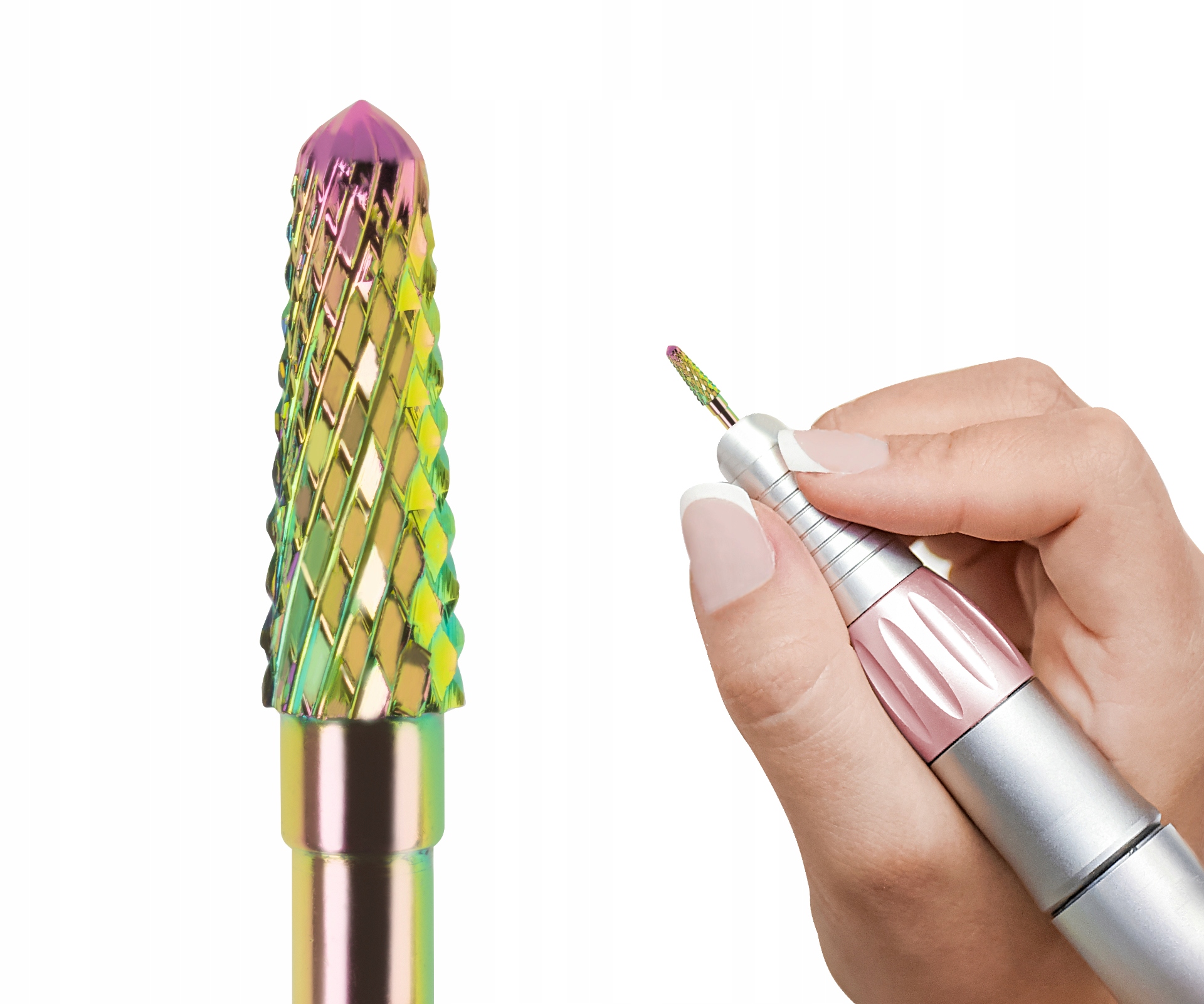 Frez Wolframowy Do Paznokci Tęczowy Stożek Średni Hybryda Small Cone Bit