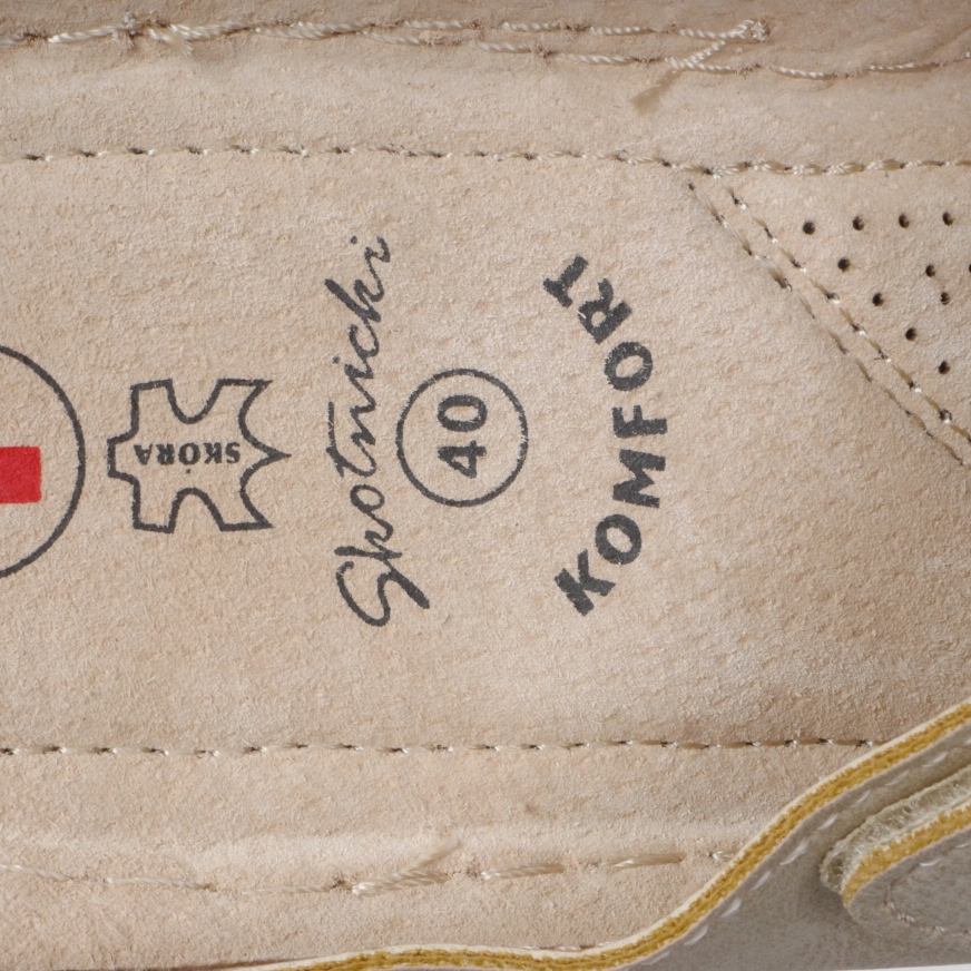 Klapki Damskie Skotnicki LEKKIE Wygodne Regulowane Paski Rzepy wkł. SKÓRA Wysokość obcasa/platformy 4 cm