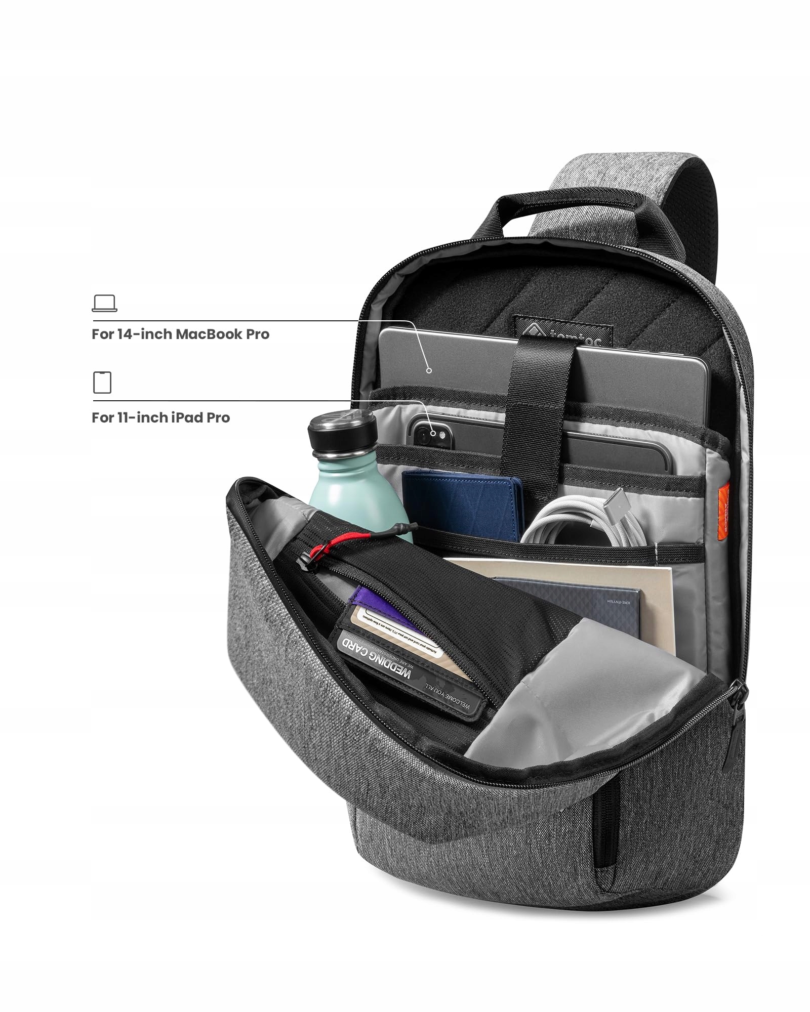 TOMTOC Torba Na Ramię Wodoodporna Dla MacBook Air Pro 13-14 Cali — miniatura 2