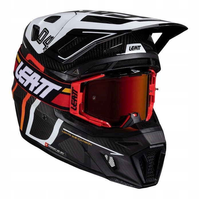 Prilba cross s okuliarmi Leatt Kit Moto 9.5 V25 Carbon/white čierna Darčeky
