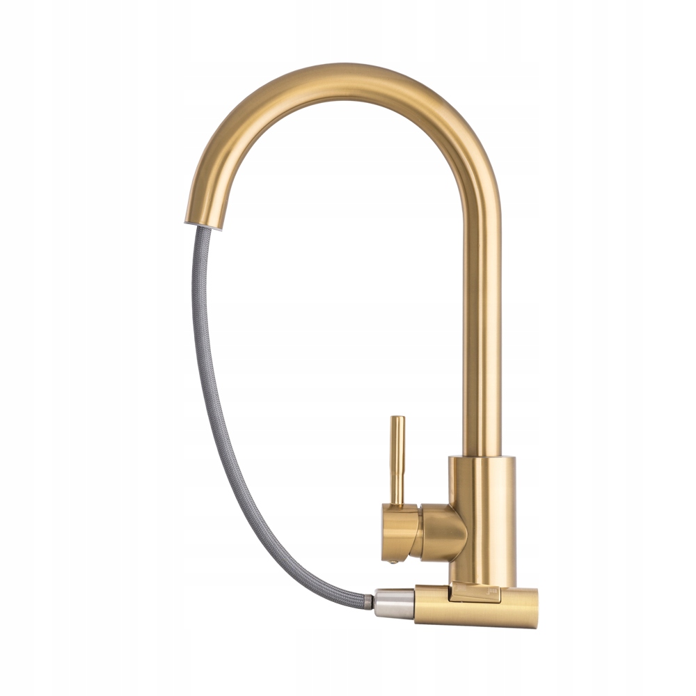 Kuchynská Batéria Výsuvná Zlatá Loseto Výtokový Kohútik Oceľový Brushed Zlatý