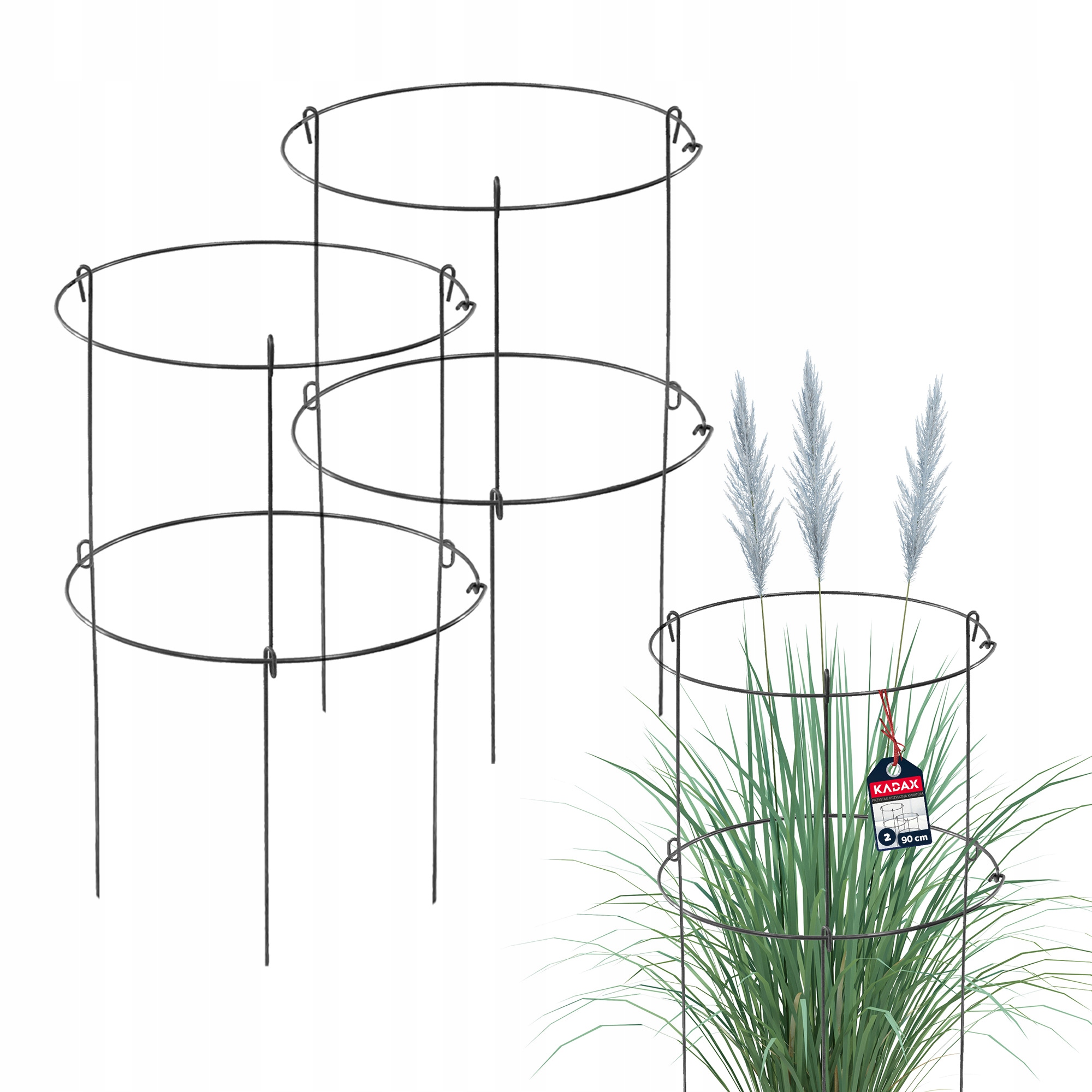 

Kadax Podpora Ogrodowa 90cm Do Roślin Obejma 2szt