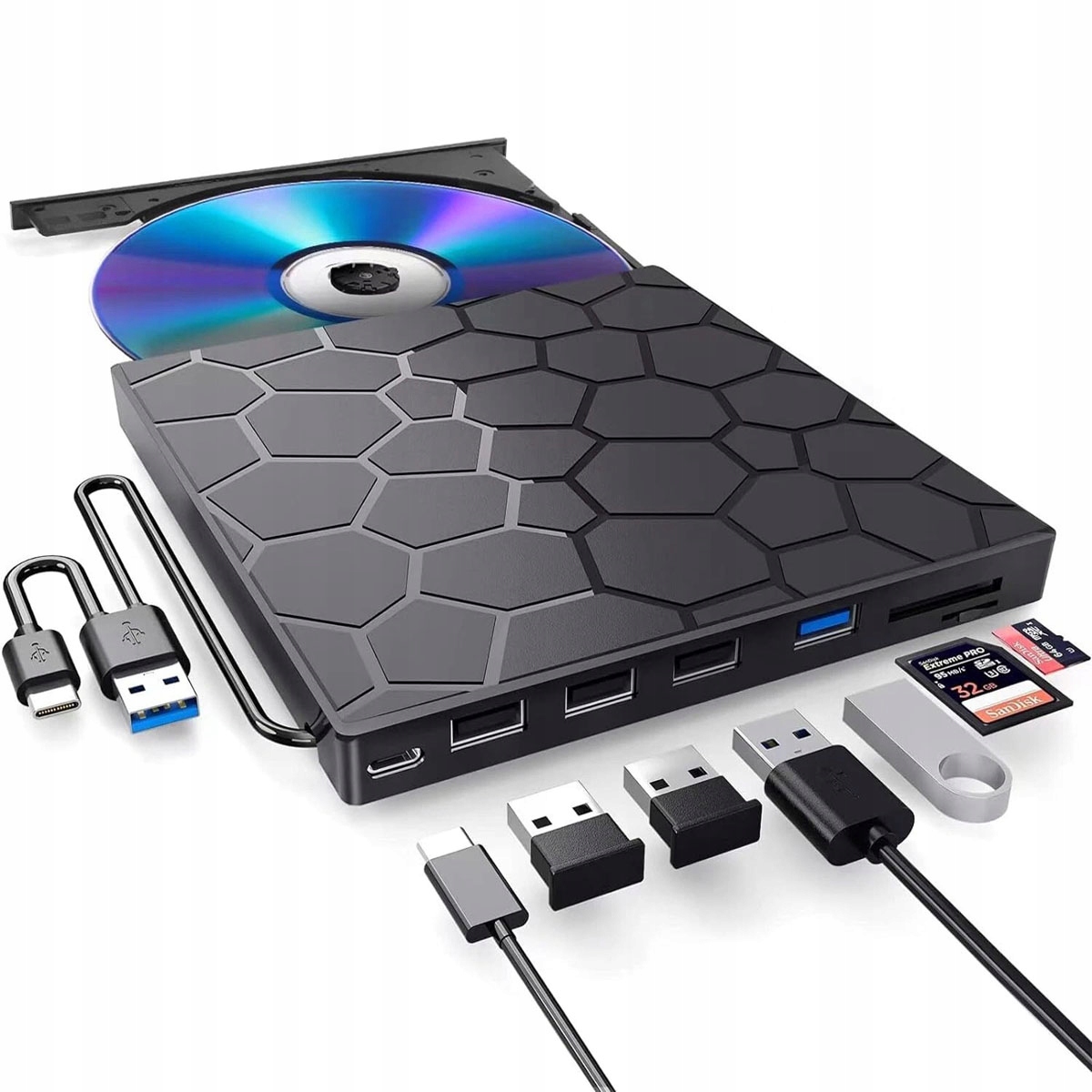 Napęd Zewnętrzny CD DVD Usb Do Laptopa Odtwarzacz Przenośny